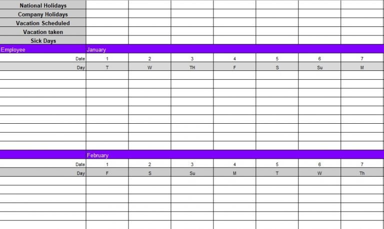 free employee vacation tracker 6
