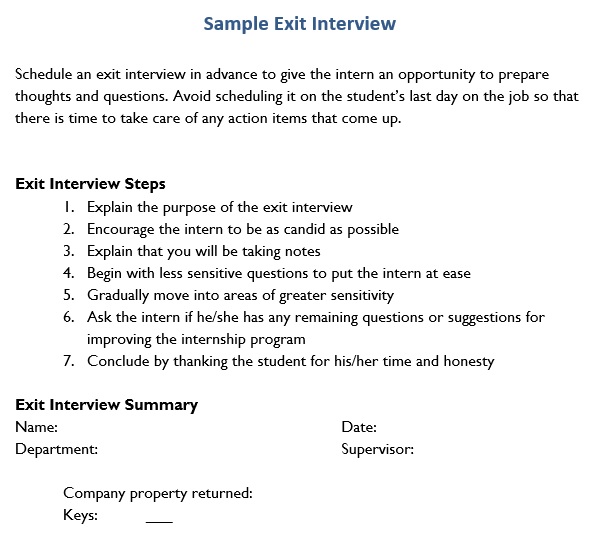 free exit interview template 1