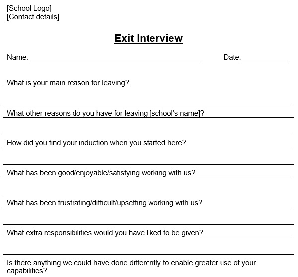 free exit interview template 13