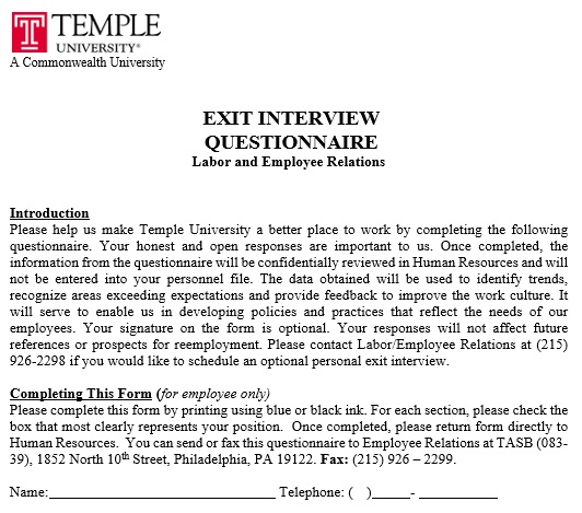 free exit interview template 3