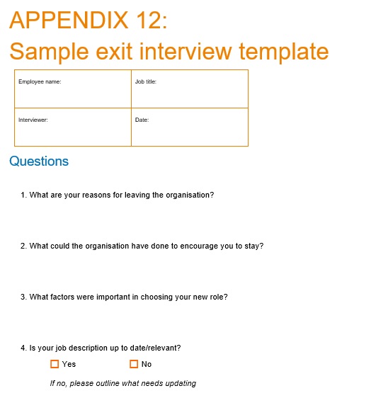 free exit interview template 6