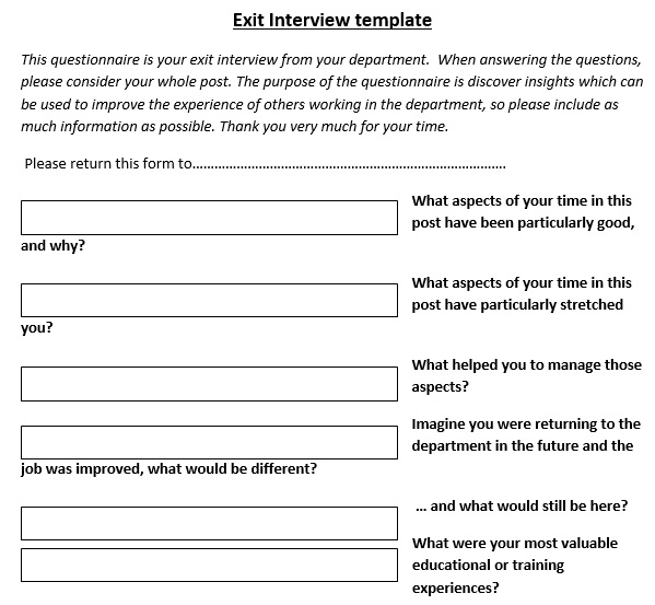 free exit interview template 7