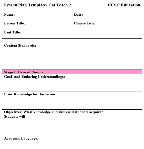 free lesson plan template