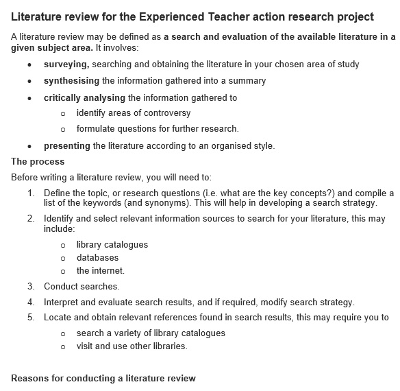 free literature review template 7