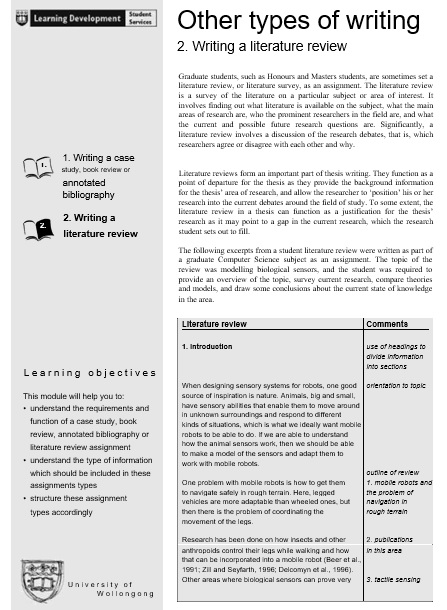 free literature review template 8