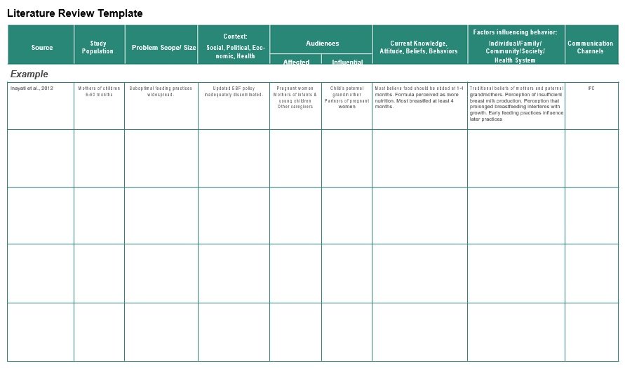 free literature review template 9