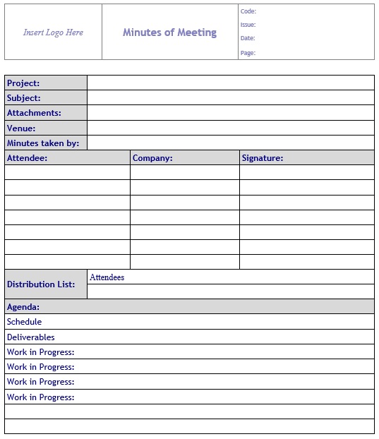 free meeting minutes template 6
