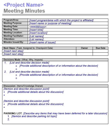 free meeting minutes template 9