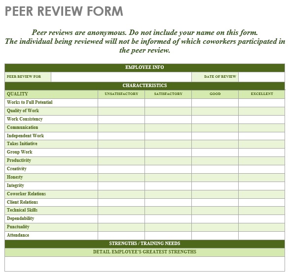 free peer evaluation form 1