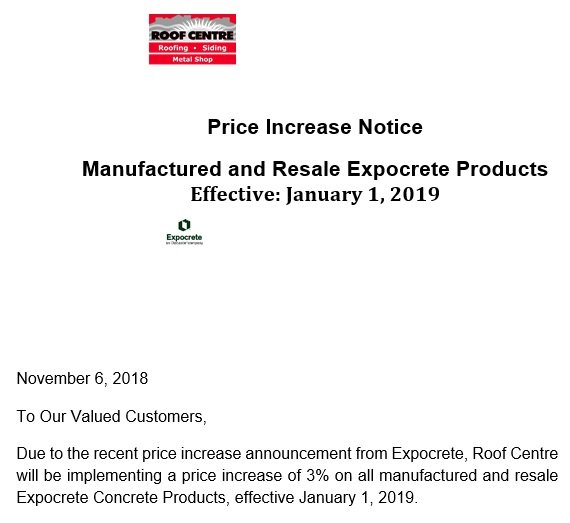 Free Price Increase Letter Examples Samples Best Collections