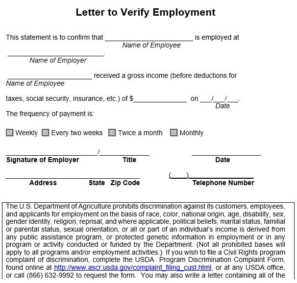 free proof of employment letter 11