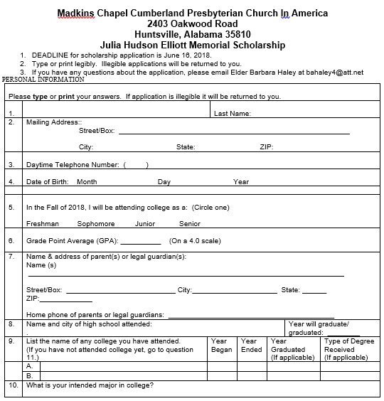 free scholarship application template 1