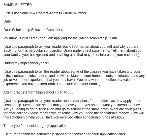 free scholarship application template 13