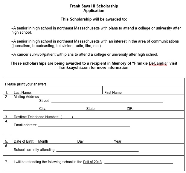 free scholarship application template