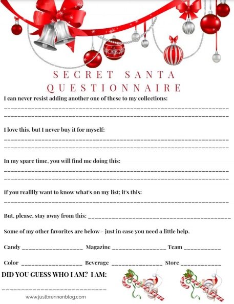 free secret santa questionnaire 8