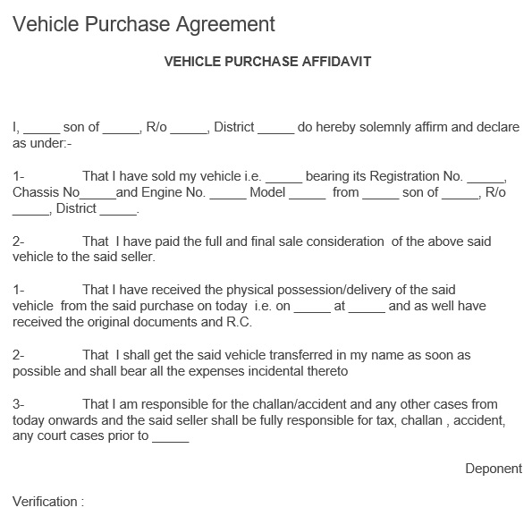 free vehicle purchase agreement 4