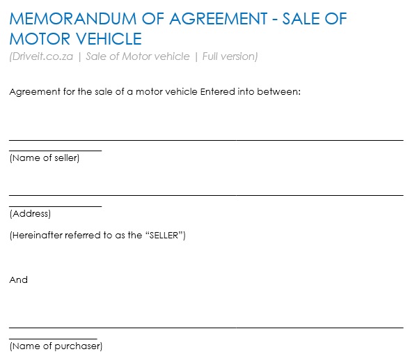 free vehicle purchase agreement 5