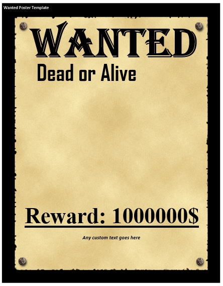 free wanted poster template 7