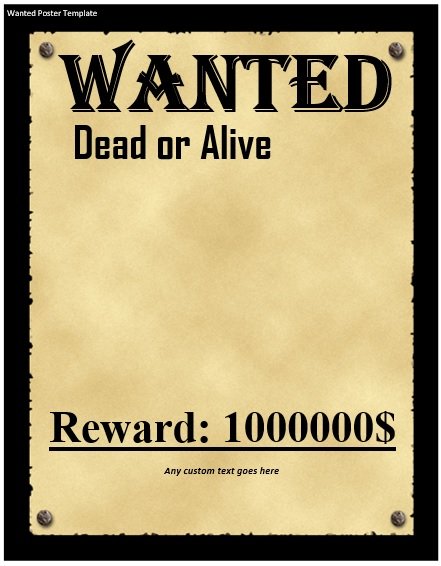 Fastest Wanted Poster Template Free