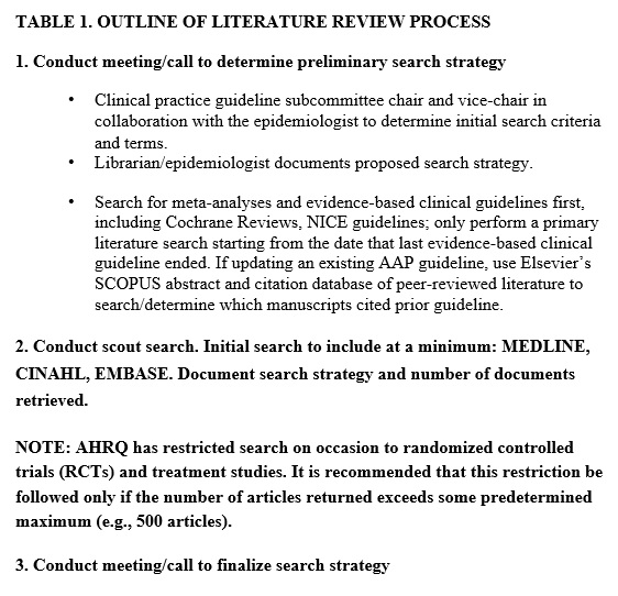 outline the process of literature review