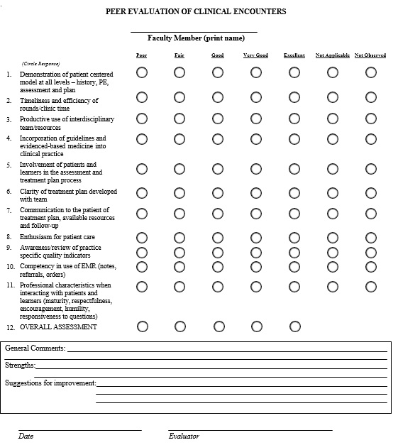 peer evaluation of clinical encounter