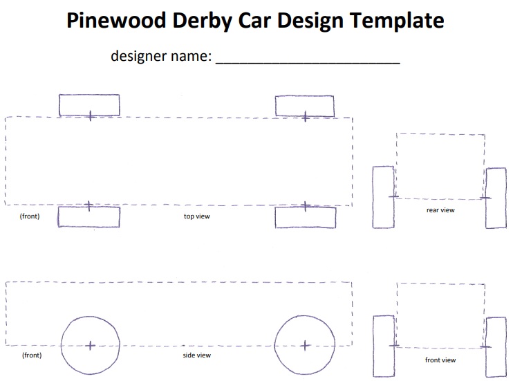 pinewood derby car design idea template