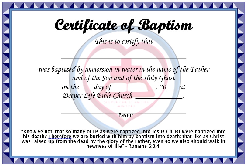 Printable Baptism Certificate Templates [MS Word] Best Collections