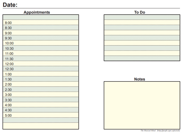 printable daily planner template 10