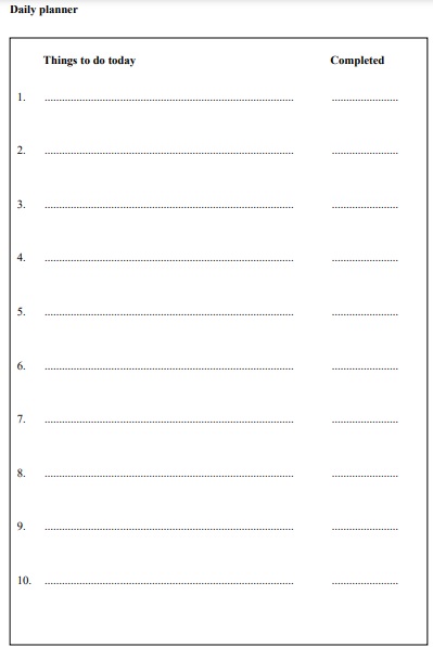 printable daily planner template 12