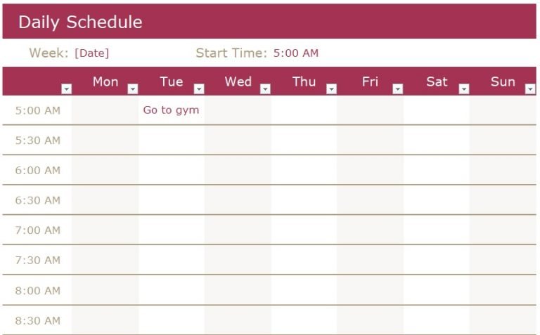 printable daily planner template 14