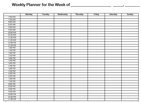 printable daily planner template 5