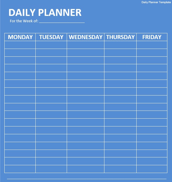 printable daily planner template