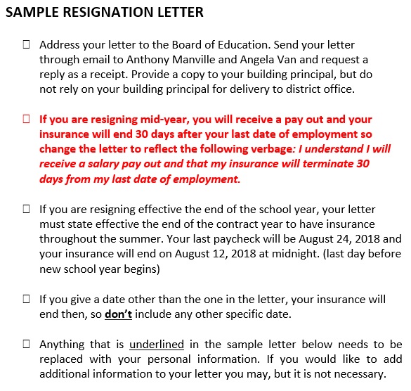 printable teacher resignation letter 9