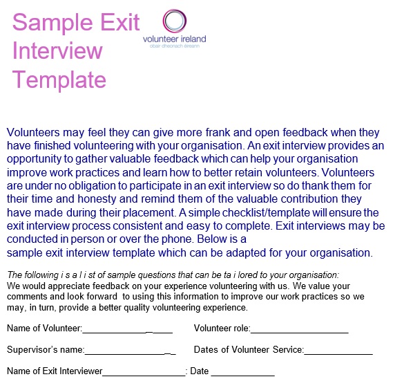sample exit interview template