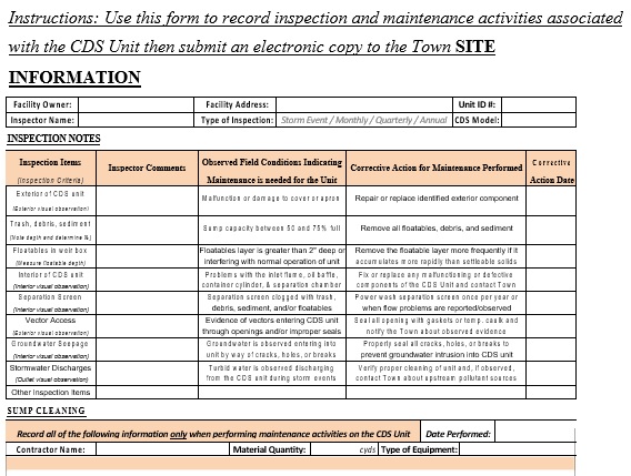 unit maintenance inspection report