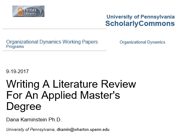 writing a literature review for an applied masters degree