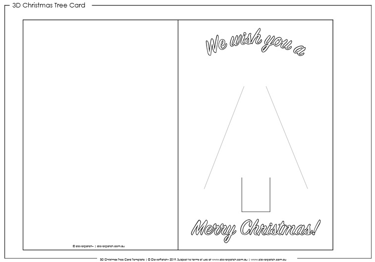 3d christmas tree card template