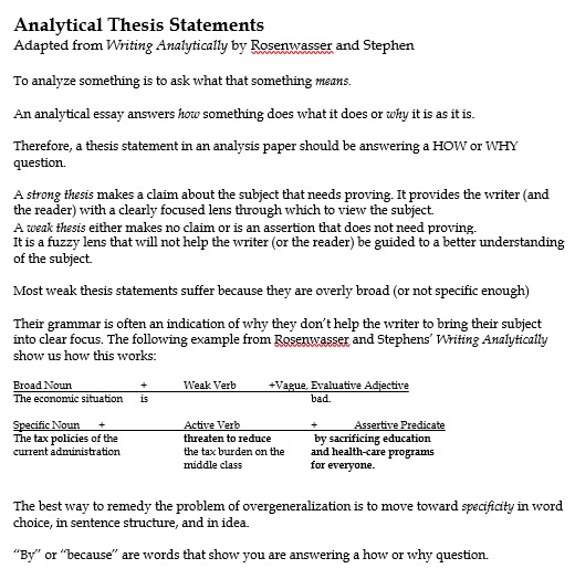 analytical thesis statement template
