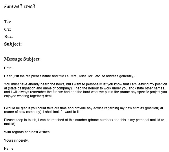 best farewell email template 12