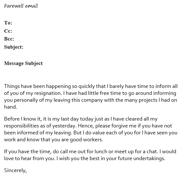 best farewell email template 5