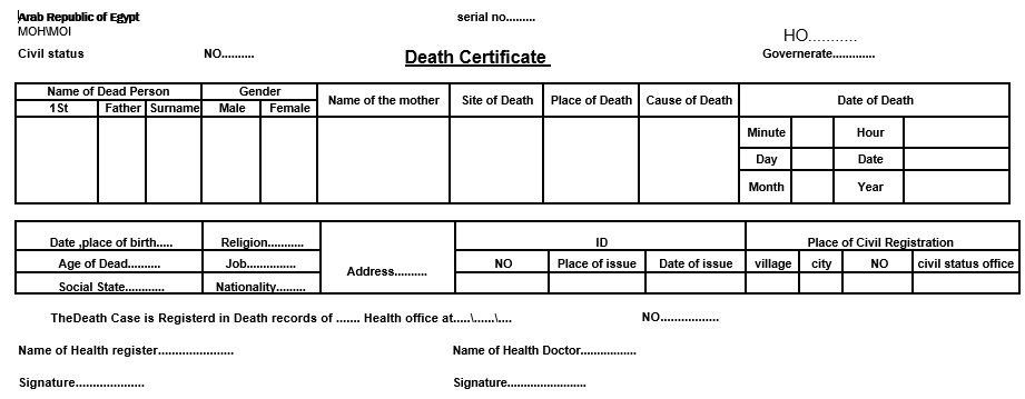 blank death certificate template