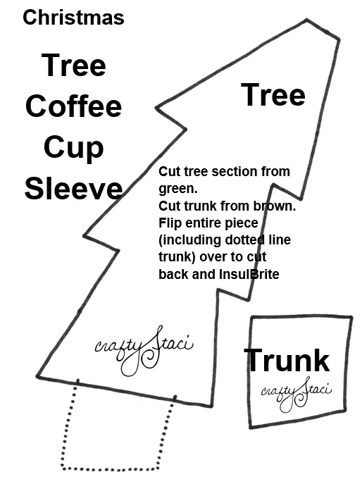 christmas tree coffee cup sleeve template