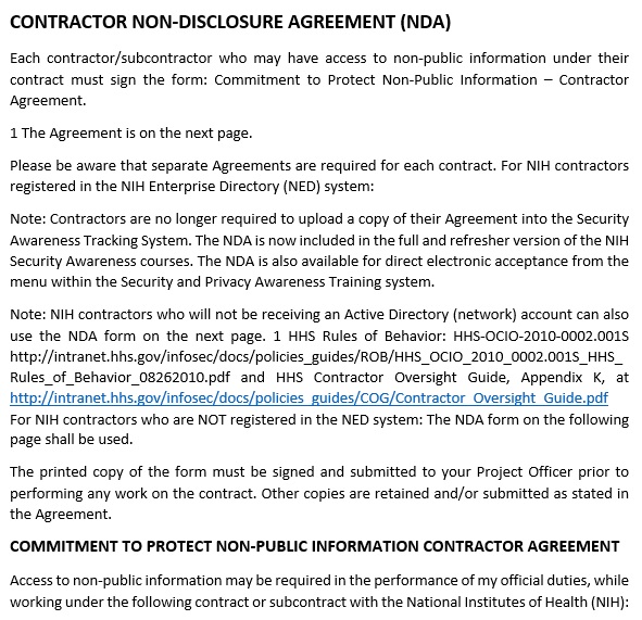 contractor non disclosure agreement nda template