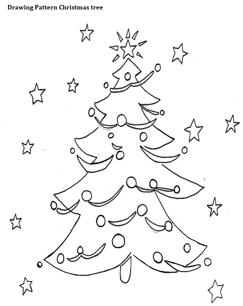 drawing pattern christmas tree template