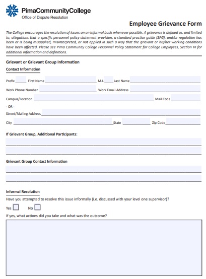 employee grievance form