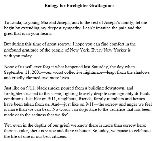 eulogy for firefighter graffagnino