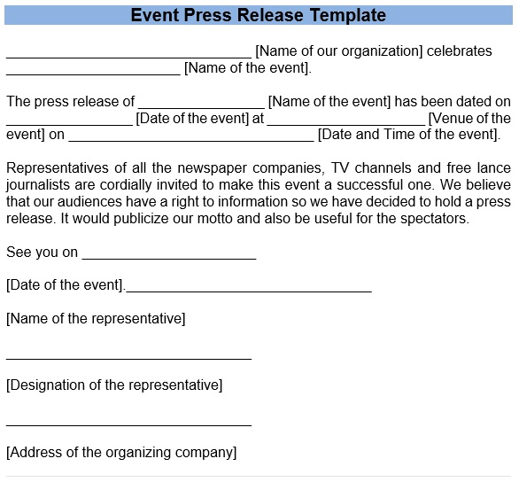 event press release template