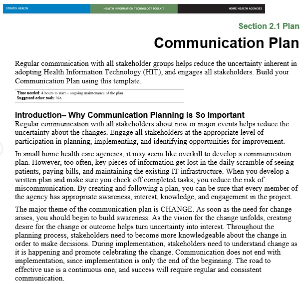 free communication plan template 16