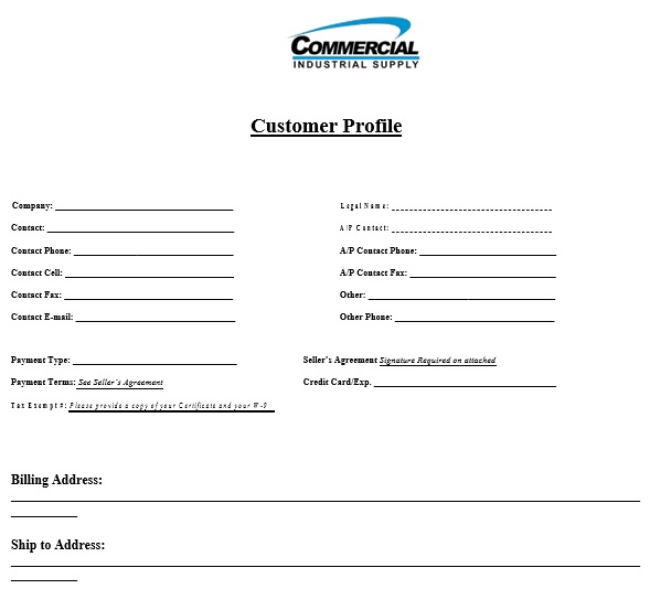free customer profile template 6