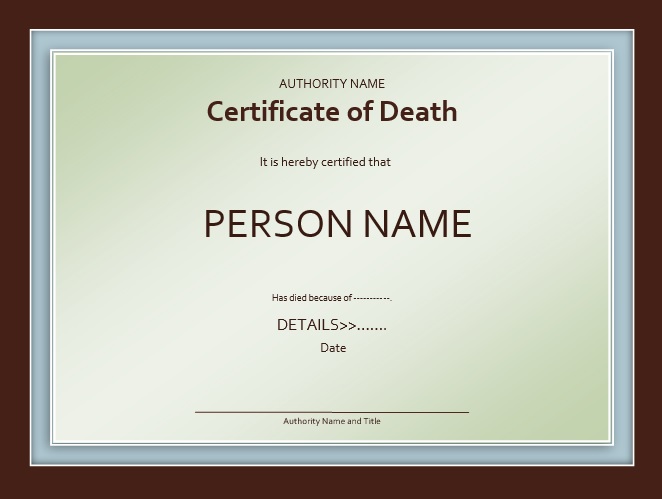 free death certificate template 3